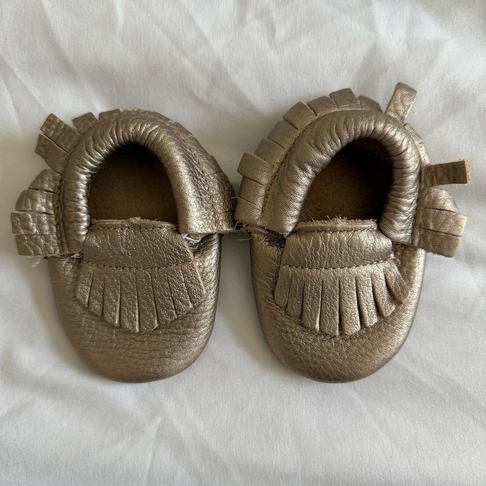 Gold Baby Moccasins